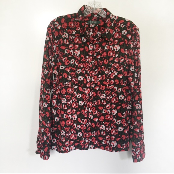 ralph lauren floral button down shirt